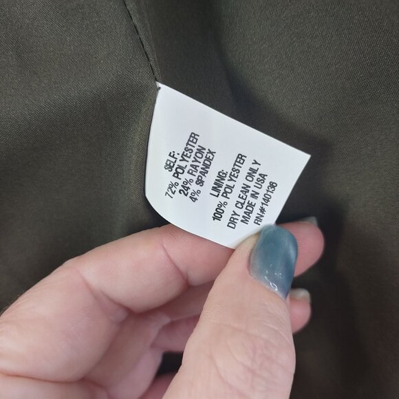 Chic Reese and Riley Women Blazer Jacket‎ 4 Olive Career Office Workwear Classic - Picture 7 of 7